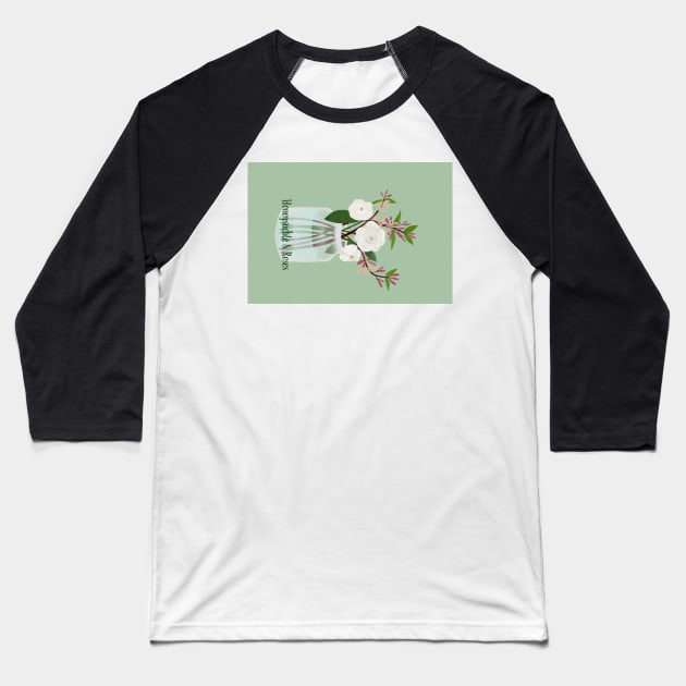 Honeysuckle and Roses portrait card Baseball T-Shirt by Peleegirl